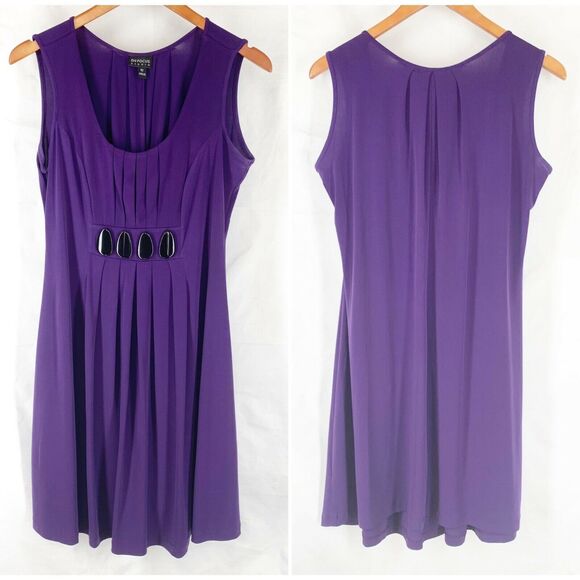 En Focus Studio Dress 10 Purple Stretch Knit Sleeveless Summer Spring Easter - Picture 3 of 8
